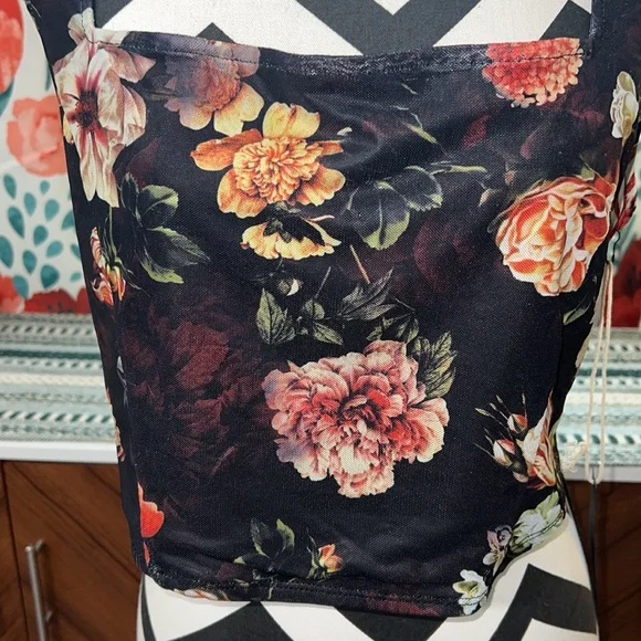 Tilly’s West of Melrose Floral Mesh Corset Tank Top - SEE DESCRIPTION - Picture 5 of 12
